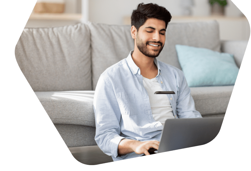 Parents and daughter using their laptop