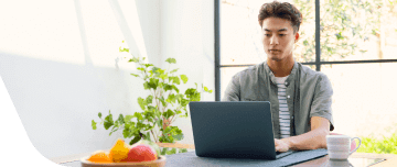 Young man working on his laptop