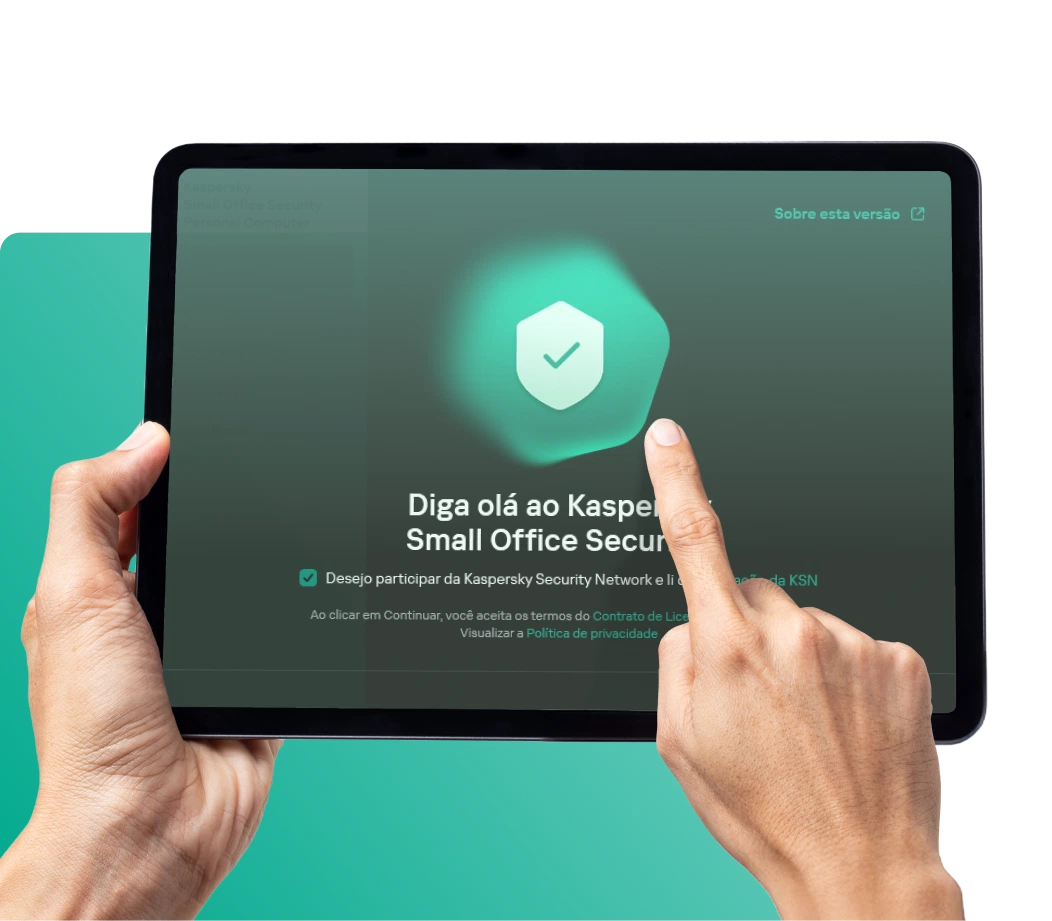 Equipe de pequena empresa protegida pelo Kaspersky