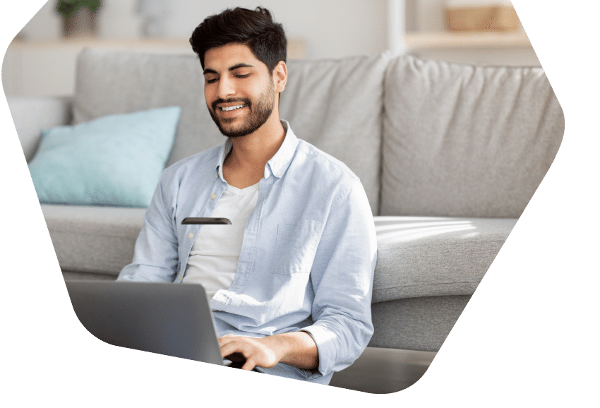 Parents and daughter using their laptop