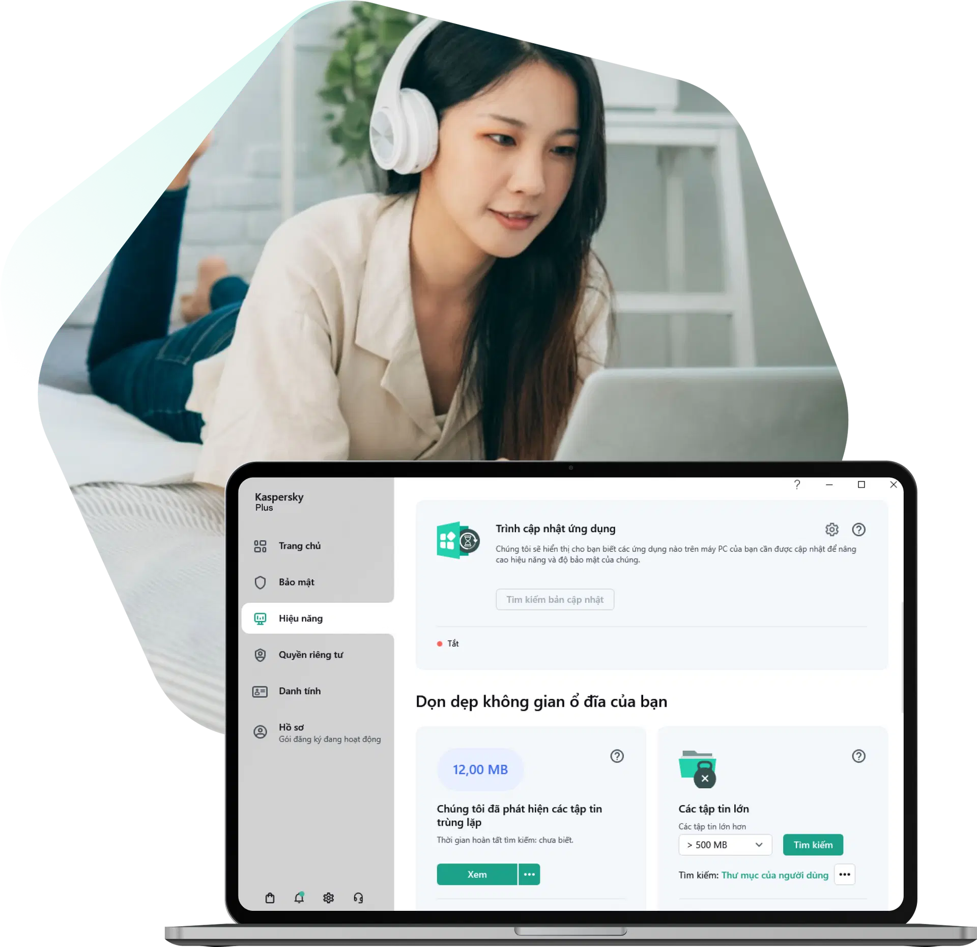 Clean up disk space with Kaspersky
