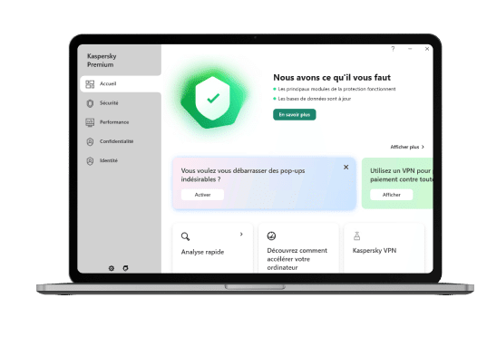 Défense complète contre les cyber-états avec Kaspersky Premium